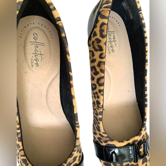 Clarks Flores Poppy Leopard Print Pump Size 9 1/2 - Picture 4 of 9